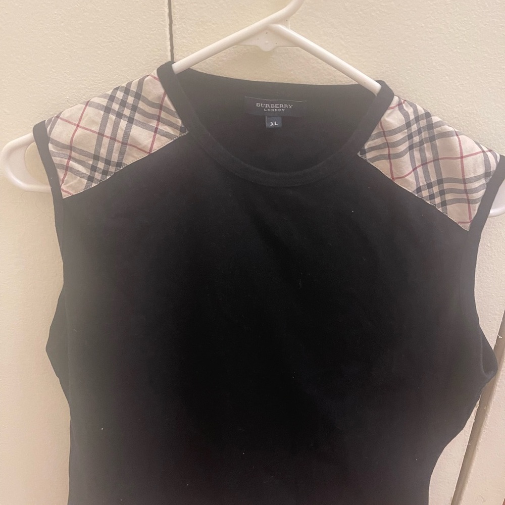 Burberry Black and Cream Muscle Tee